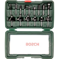 Bosch Heimwerken & Garten Wolfram-Carbide-Fräser-Set, 15-teilig 1/4" Schaft
