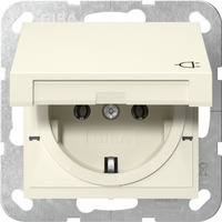 Gira Schutzkontaktsteckdose Typ F 16 Ampere 250 Volt mit Klappdeckel weiß, Retail