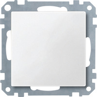 Merten Blindabdeckung mit Basiselement und zentraler Abdeckplatte, Unterputz, Kunststoff, matt weiß, Retail