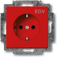 Busch-Jaeger Schutzkontaktsteckdose CEE 7/3 Typ F Einsatz 20 EUCKS DV 12 82101 rot, Retail