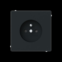 Busch-Jaeger Steckdose mit Erdungsstift Schutzkontaktstift mit Steckanschluss schwarz (matt), Retail