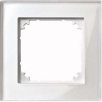 Merten Rahmen aus Glas, einfach, brillantweiß, Typ 489119, glänzende Oberfläche, IP20, IK02 weiß (glänzend), Retail