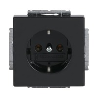 Busch-Jaeger Steckdose CEE 7/3 Typ F mit Erdungsclips, 16 Ampere, 250 Volt, Unterputz, 1-fach anthrazit, Retail