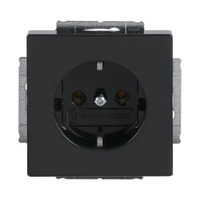Busch-Jaeger Steckdose CEE 7/3 Typ F mit Erdungsclips, 16 Ampere, 250 Volt, Unterputz, 1-fach anthrazit, Retail