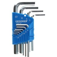 GEDORE Winkelschraubendreher-Satz, 10-teilig 1,3mm - 10mm, mit Halteclip