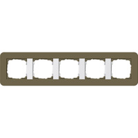 Gira Abdeckrahmen fünffach mit Trägerrahmen Soft-Touch Oberfläche braun, Retail