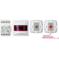 Merten Behinderten-WC-Set mit Ruf-Taster, Abstelltaster, Zimmersignalleuchte und Netzteil weiß (glänzend), Retail