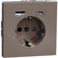 Merten Schutzkontakt Steckdose mit USB Ladegerät, Typ MEG2367-6052, Unterputz, 16 Ampere, 250 Volt mocca, Retail