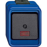 Merten Wipptaster Wechsel 1-polig mit Beleuchtung, Aufputz, 250 Volt, 10 Ampere blau, Retail