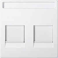 Merten Zentralplatte 2-fach mit Beschriftungsfeld weiß, Retail