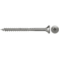 fischer Spanplattenschraube PowerFast 5,0 x 100 Senkkopf PZ 50 Stück, Teilgewinde, nicht rostender Stahl A2