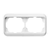 Busch-Jaeger Rahmen zweifach waagerecht Abdeckrahmen alpha Studioweiss hochglanz 1722-24G weiß (glänzend), Retail