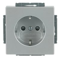Busch-Jaeger Schutzkontakt Steckdose mit erhöhtem Berührungsschutz aluminium, Retail