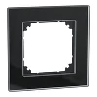Merten Rahmen aus Glas, 1-fach, glänzend, transparent, Schutzart IP20, Maße 85,8 x 85,8 x 10,1 mm schwarz (glänzend), Retail