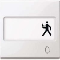 Merten Wippe Klingel mit Schriftfeld, einteilige Wippe, glänzend, Thermoplast weiß (glänzend), Retail