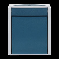 Busch-Jaeger Ausschalter zweipolig Aufputz mit Wippe, Basiselement mit Komplettgehäuse 2601/2 W-53 blaugrün, Retail