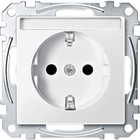 Merten Schutzkontaktsteckdose mit Schriftfeld weiß, Retail