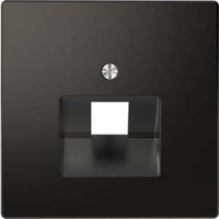 Merten Zentralplatte einfach für Universal-Anschluss-Einsätze, lackiertes Thermoplast, matt anthrazit, Retail