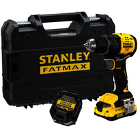 Stanley Akku-Bohrschrauber Kit (SFMCD714D2A-QW), 18Volt schwarz/gelb, 2x 2,0Ah Lithium-Ionen Akkus, 100 tlg. Zubehörset, Koffer