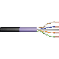 Digitus Professional Cat.6 U/UTP Erdverlegekabel simplex, Eca, PE-Mantel violett/schwarz, 500 Meter Trommel, Outdoor-Kabel