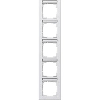 Gira Abdeckrahmen fünffach Rahmen senkrecht bruchsicher, Abdeckung weiß, Retail