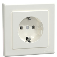 Merten Schutzkontaktsteckdose mit Schraubklemme und erhöhtem Berührungsschutz weiß, Retail