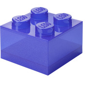 Room Copenhagen LEGO Storage Brick 4 Top Lid Glitter , Aufbewahrungsbox violett/transparent
