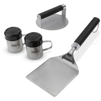 Weber Smashed Burger Set, für Plancha, 4-teilig , Presse edelstahl/schwarz