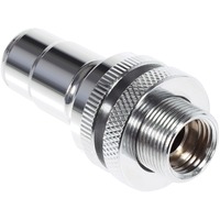 Alphacool ES Schnellverschluss BLH1A PushIn Male IG mit Schottverschraubung, Verbindung chrom
