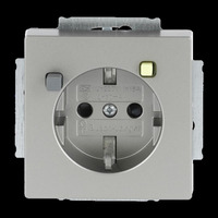 Busch-Jaeger Fehlerstromschutzschalter Einsatz Steckdose CEE 7/3 Typ F edelstahl, Retail