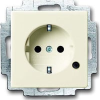 Busch-Jaeger Schutzkontaktsteckdose mit LED Kontrolllicht, 1-fach, Schutzkontakt Typ F weiß, Retail