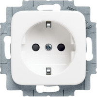 Busch-Jaeger Steckdosen-Einsatz mit erhöhtem Berührungsschutz Typ 20 EUCKS-214 Unterputz weiß (glänzend), Retail