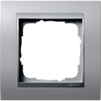 Gira Abdeckrahmen 1-fach mit Zwischenrahmen, Abdeckung aluminium, Retail
