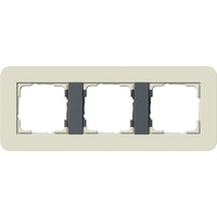 Gira Abdeckrahmen dreifach mit Trägerrahmen Soft-Touch Oberfläche, Abdeckung beige, Retail