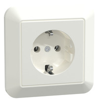 Merten Schutzkontakt-Steckdose mit voller Abdeckplatte, Unterputz, 16 Ampere, 250 Volt, glänzend weiß (glänzend), Retail