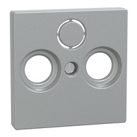 Merten Zentralplatte Aluminium für Antennendose Typ 297560 aus Thermoplast, matt, Unterputz aluminium, Retail