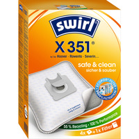 Swirl Staubsaugerbeutel X 351 (350)  MicroPor 4 Beutel, 1 Abluftfilter