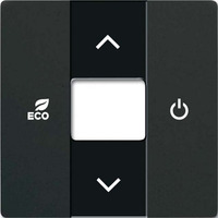 Busch-Jaeger Zentralscheibe Raumtemperaturregler, Rahmen schwarz (matt), Retail