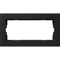 Gira Abdeckrahmen zweifach flach, Abdeckung schwarz, Retail