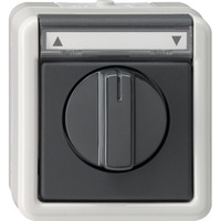 Gira Jalousietaster Schalter einpolig mit Drehknopf grau, Retail