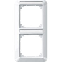 Merten Rahmen 2-fach mit Beschriftungsträger glänzend, Typ 385219 weiß (glänzend), Retail