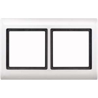 Merten Rahmen für zwei Einheiten, waagerecht und senkrecht montierbar, glänzend, Kunststoff weiß (glänzend), Retail