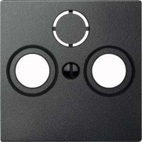 Merten Zentralplatte für Antennendose, Typ 297514, aus Thermoplast, matt, Unterputzmontage anthrazit, Retail