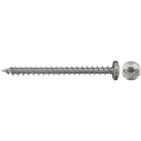 fischer Spanplattenschraube PowerFast 6,0x50 Halbrundkopf TX 50 Stück, mit Vollgewinde, Edelstahl A2