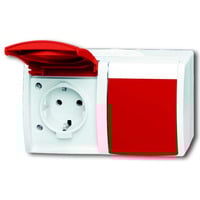 Busch-Jaeger Steckdose CEE 7/3 Typ F 20/2 EW DVN 54 rot, Retail