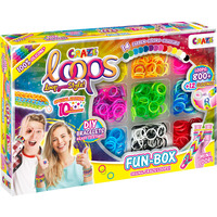 CRAZE Loops Fun Box Kreativset mit über 800 farbenfrohen Loops und Zubehör, Basteln 