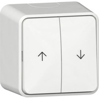 Gira Wipptaster Jalousie mit Pfeilsymbolen und Montageplatte Aufputz weiß, Retail