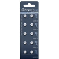MediaRange Premium Alkaline Knopfzellen, AG3|LR41|1.5V, 10er Pack, Batterie 10 Stück