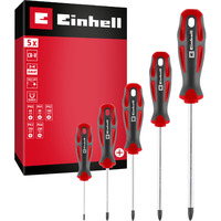 EINHELL Schraubendreher-Set PH, 5-teilig schwarz/grau, Ergonomische Zweikomponentengriffe