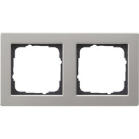 Gira Abdeckrahmen zweifach Edelstahl mit Klemmbefestigung, Schutzart IP20, Unterputzmontage edelstahl, Retail